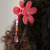 Beaded Flower Claw Hair Clip