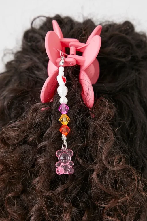 Beaded Flower Claw Hair Clip
