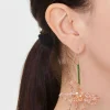 Beaded Flower Drop Earrings