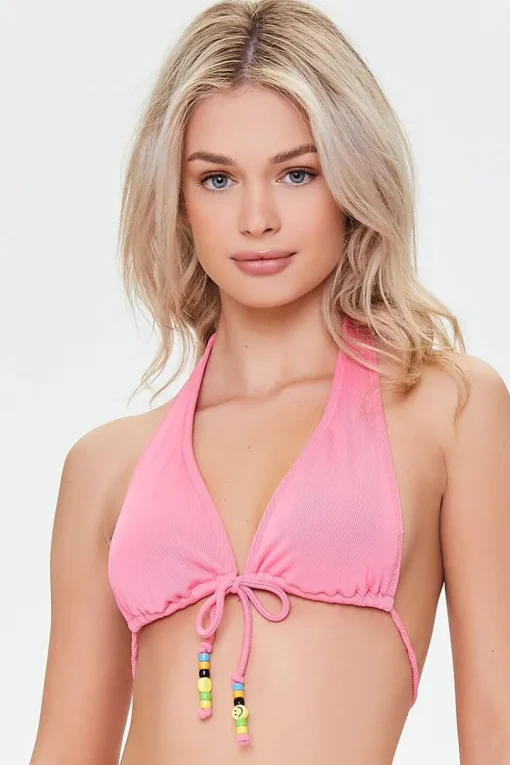 Beaded Halter Bikini Top