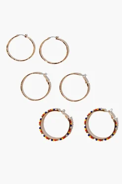Beaded Hoop Earring Set