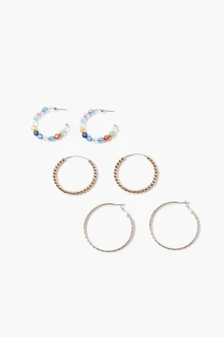 Beaded Hoop Earring Set