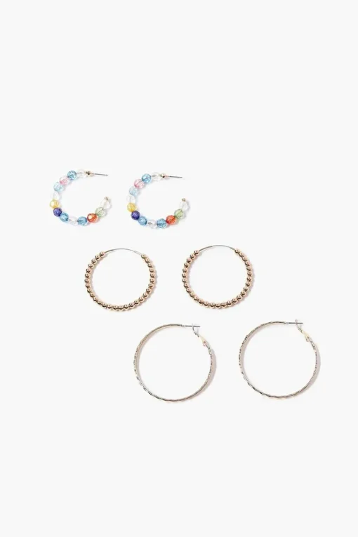 Beaded Hoop Earring Set