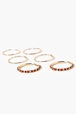 Beaded Hoop Earring Set