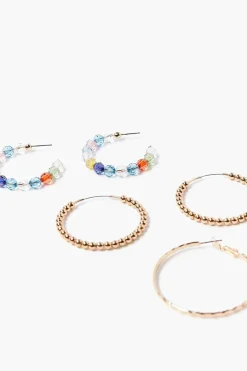 Beaded Hoop Earring Set