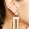 Beaded Rectangular Drop Earrings