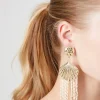 Beaded Seashell Fringe Earrings