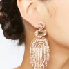Beaded Statement Drop Earrings