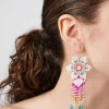Beaded Statement Drop Earrings