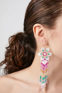 Beaded Statement Drop Earrings
