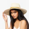 Beaded-Trim Panama Hat