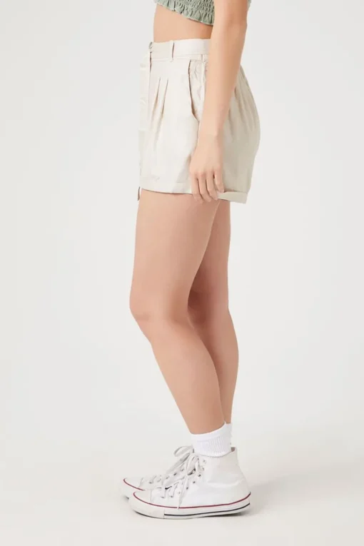 Belted High-Rise Shorts