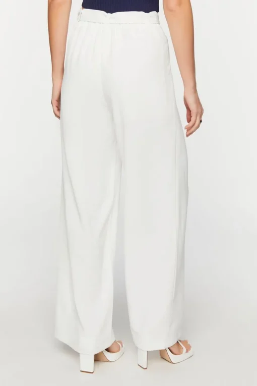 Belted High-Rise Wide-Leg Trousers
