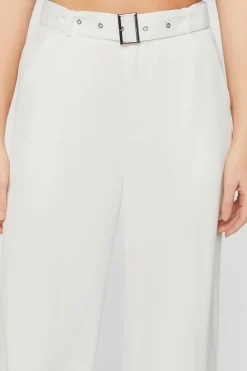 Belted High-Rise Wide-Leg Trousers