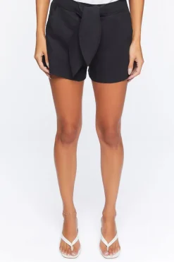 Belted Linen-Blend Shorts
