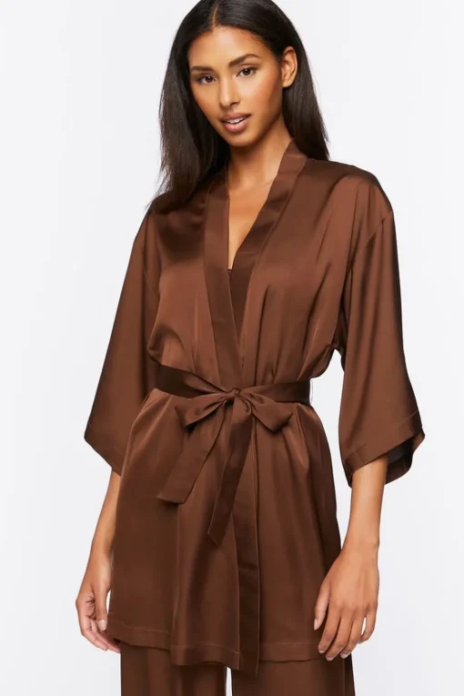 Belted Satin Robe