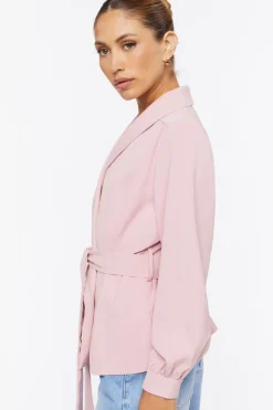 Belted Shawl Lapel Shacket