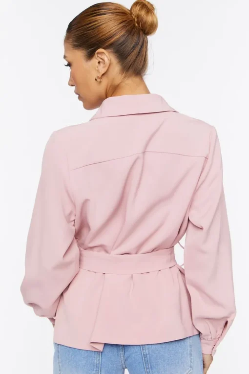 Belted Shawl Lapel Shacket