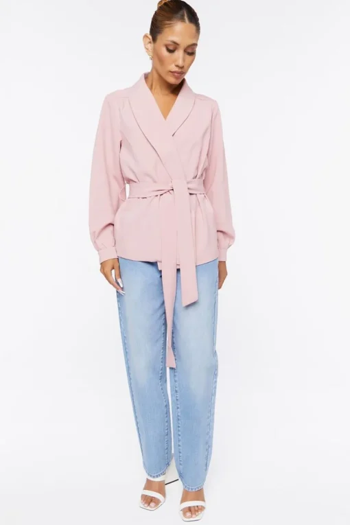Belted Shawl Lapel Shacket