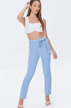 Belted Tie-Waist Pants