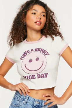Berry Nice Day Graphic Ringer Tee