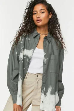 Bleach Dye Long-Sleeve Shirt