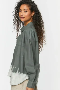 Bleach Dye Long-Sleeve Shirt