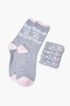 Blessed Graphic Crew & Dog Socks Set