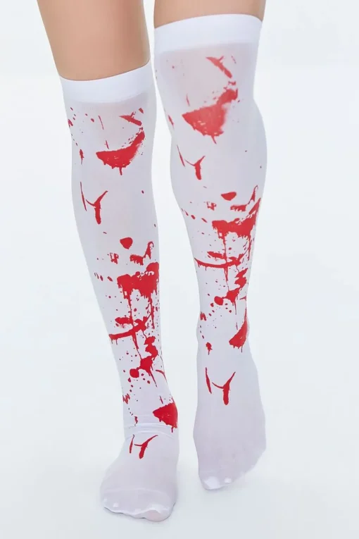 Blood Print Over-The-Knee Socks