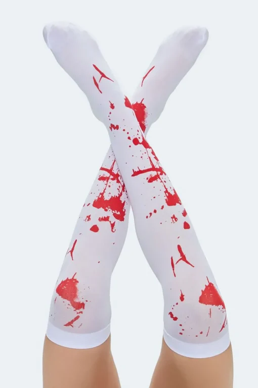 Blood Print Over-The-Knee Socks