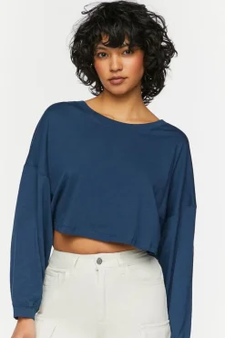 Boxy Long-Sleeve Cropped Tee