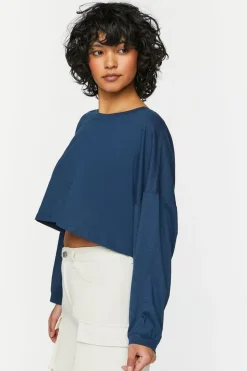 Boxy Long-Sleeve Cropped Tee