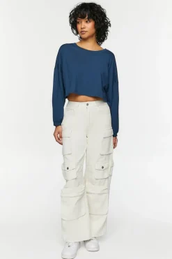 Boxy Long-Sleeve Cropped Tee