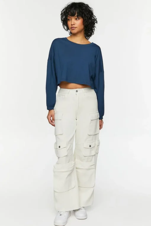 Boxy Long-Sleeve Cropped Tee