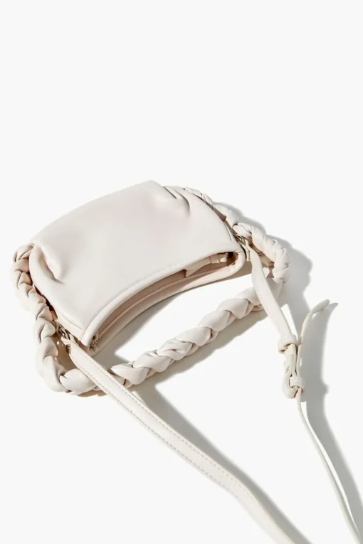 Braided Faux Leather Crossbody Bag