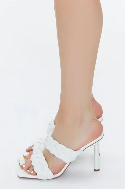Braided Faux Leather Stiletto Heels