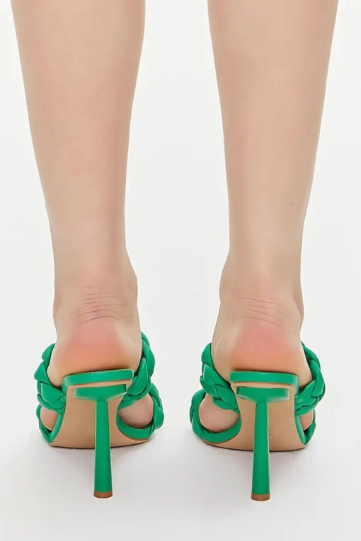 Braided Open-Toe Stiletto Heels