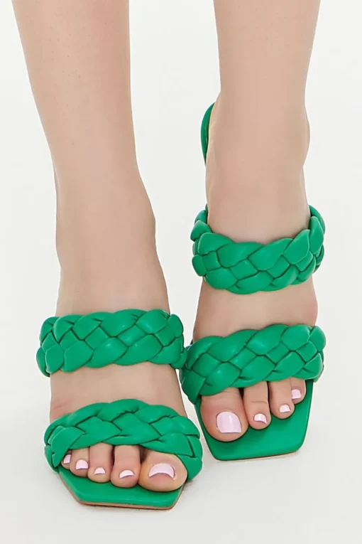 Braided Open-Toe Stiletto Heels