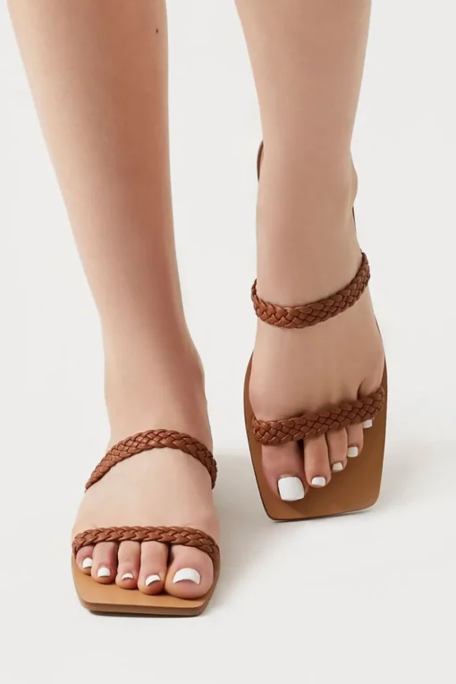Braided Square-Toe Sandals