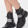 Buckled Rhinestone Combat Booties