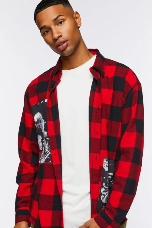 Buffalo Plaid Frayed Patch Shirt