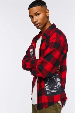 Buffalo Plaid Frayed Patch Shirt