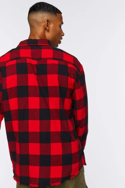 Buffalo Plaid Frayed Patch Shirt