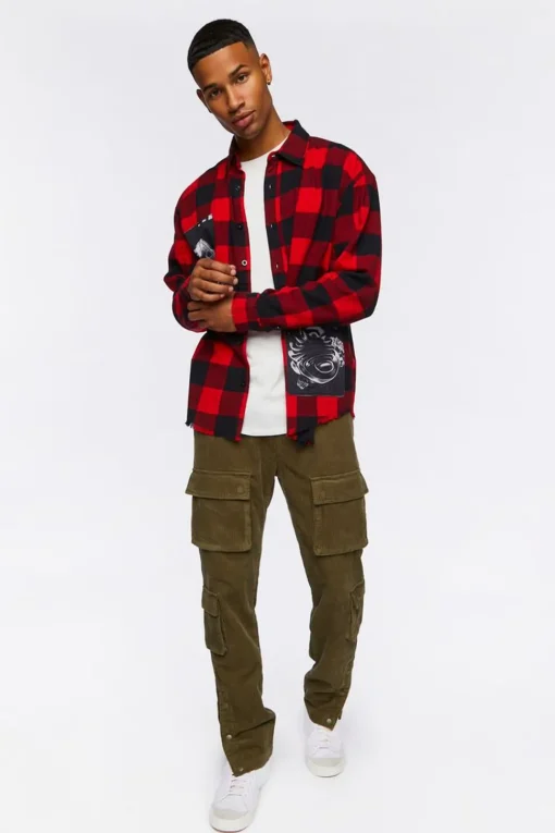 Buffalo Plaid Frayed Patch Shirt