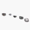 Burnished Faux Stone Ring Set