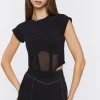Bustier Embroidered Butterfly Crop Top
