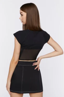 Bustier Embroidered Butterfly Crop Top