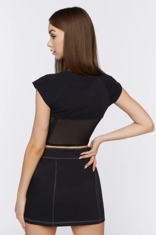 Bustier Embroidered Butterfly Crop Top
