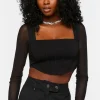 Bustier Long-Sleeve Crop Top