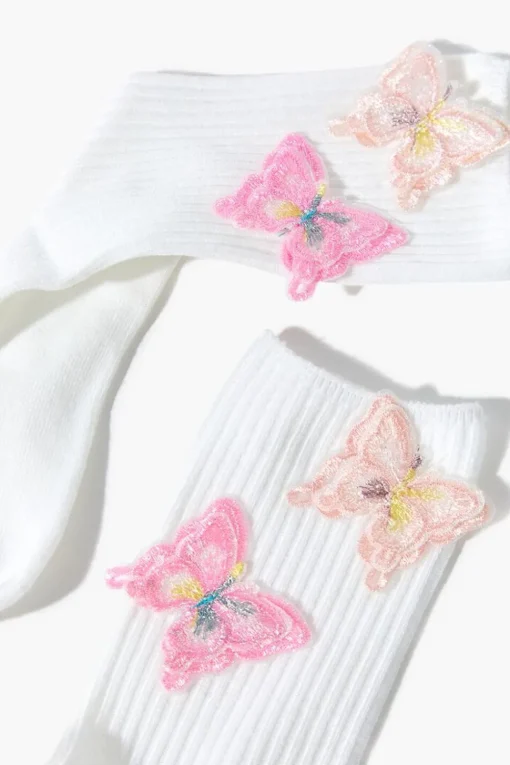 Butterfly Applique Crew Socks